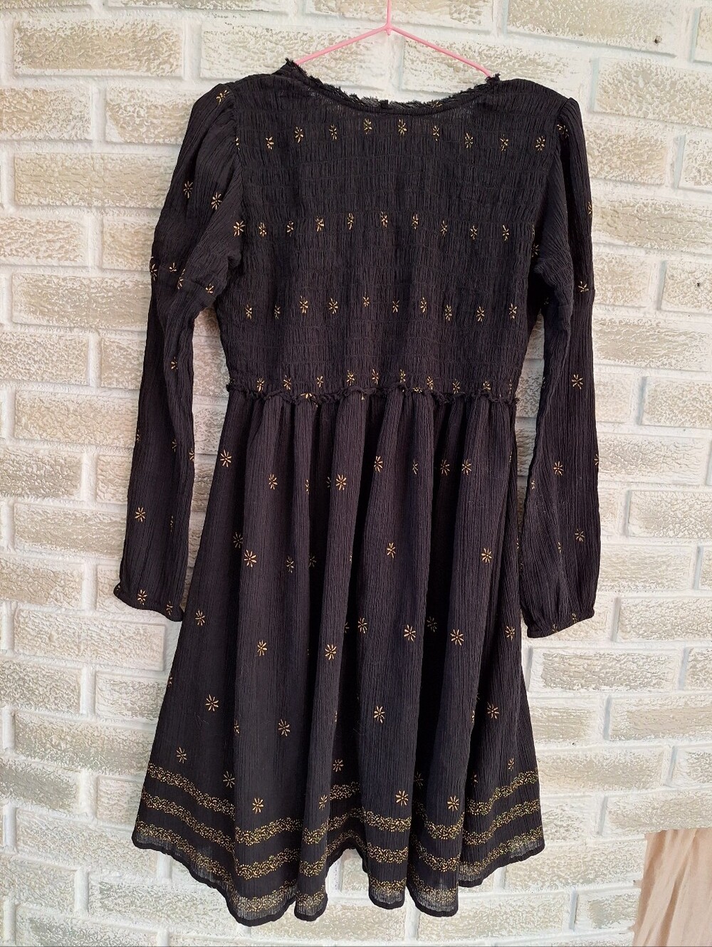 Free People Black Dress - Witchy Cottagecore Whimsigoth Summer Festival Size S - Picture 4 of 4